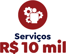 ícone de serviço, escrito Serviços R$ 10mil logo abaixo